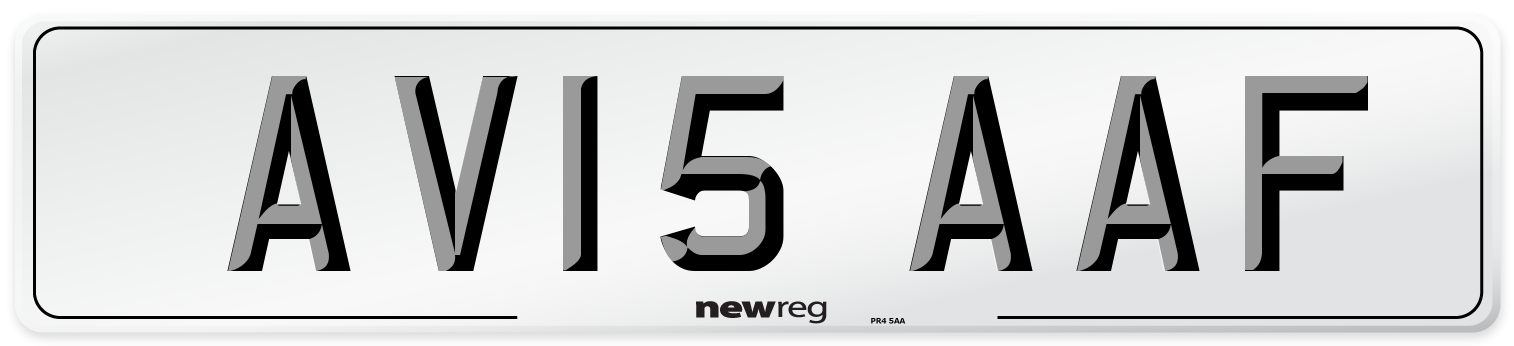AV15 AAF Number Plate from New Reg